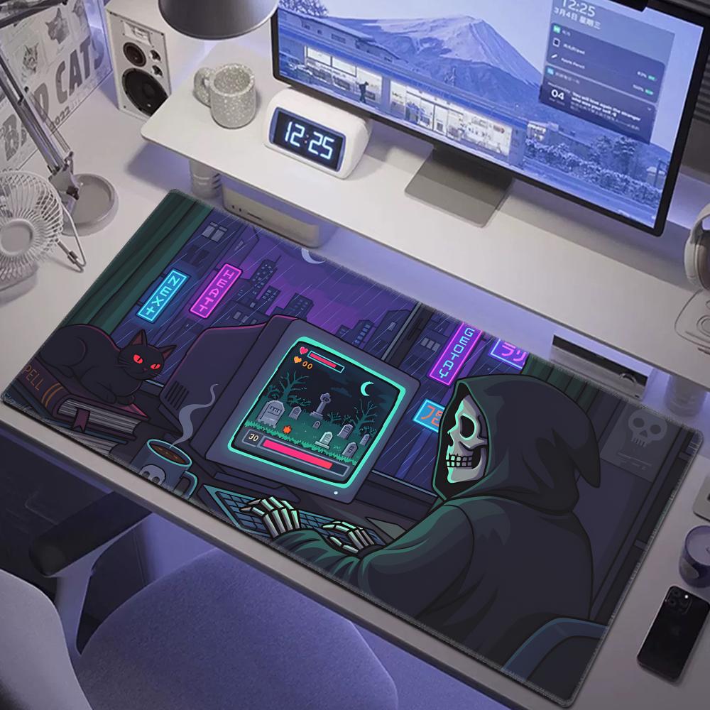 Retro Gaming Desk Setup - HYBXAXC Tapis de bureau gamer confortable,