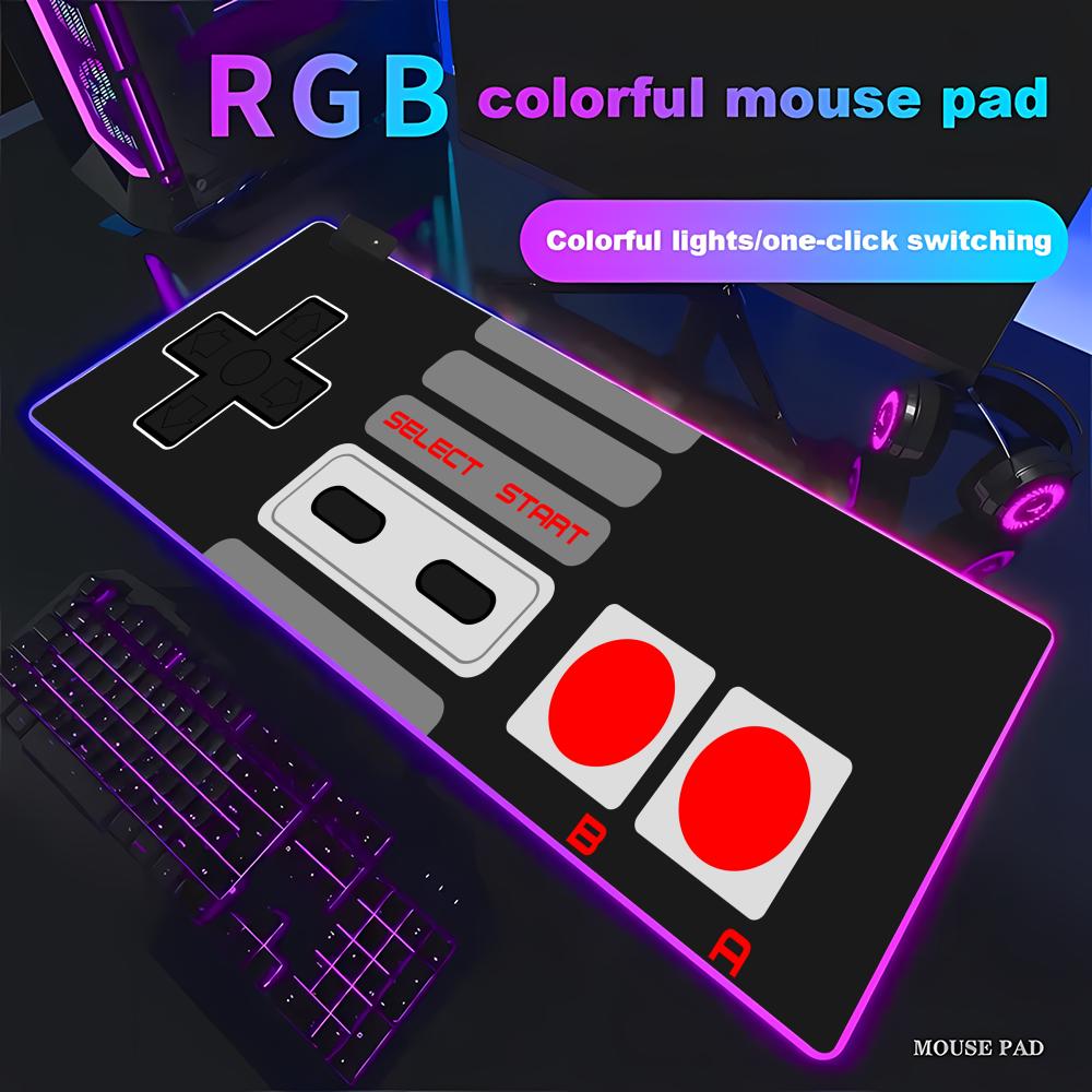 Retro Gaming Table - Grand tapis de souris RGB pour